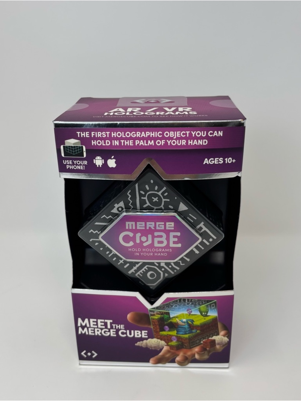 Merge Cube Holographic Handheld AR/VR Holograms Use Phone Android & Apple - New